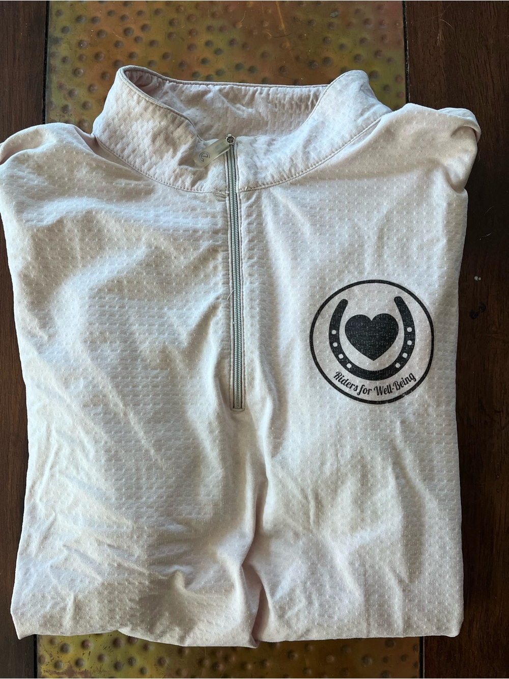Pale Pink Quarter-Zip Sun Shirt with vented sleeves Read Description